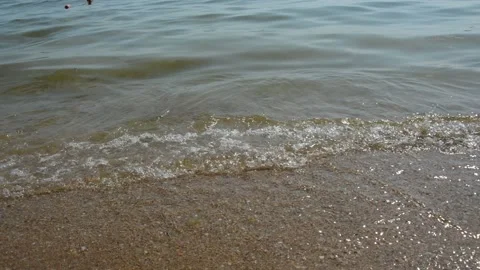 Sea waves. turquoise water. summer sea with a sandy shore. warm summer, sun Stock Footage 202007234