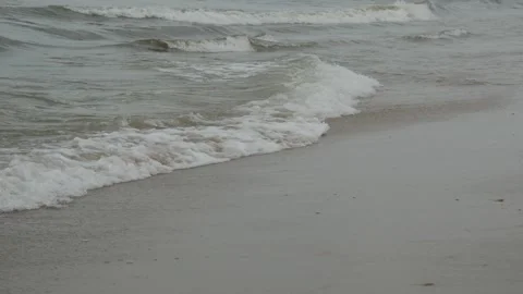 Sea waves. turquoise water. summer sea with a sandy shore. warm summer, sun Stock Footage 202007236