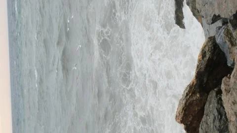 Sea waves view at sunset slow motion Stock Footage 262082492