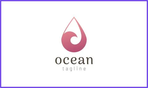 Sea waves in a water drop object with gold color. Stock Illustration