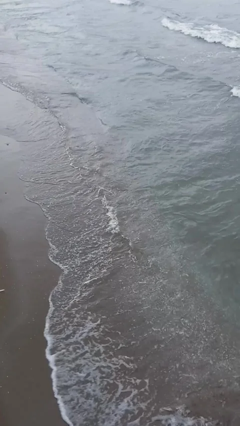 Sea waves, windy beach Stock Footage 265587361