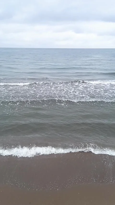 Sea waves, windy beach Stock Footage 265587373
