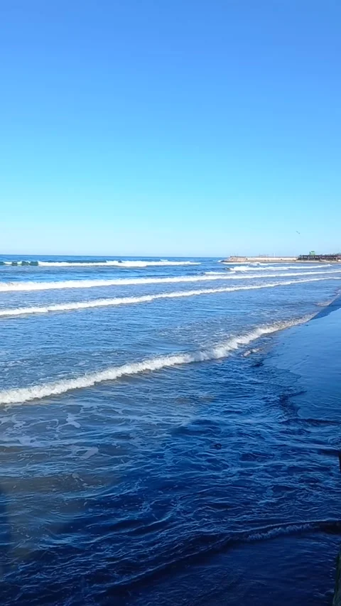 Sea waves, windy beach Stock Footage 266131733