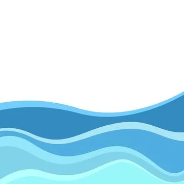 Sea wavy abstract frame background, Water waves, travel relax concept. Vector Stock Illustration
