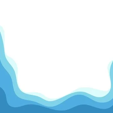 Sea wavy abstract frame background, Water waves, travel relax concept. Vector Illustrazione stock