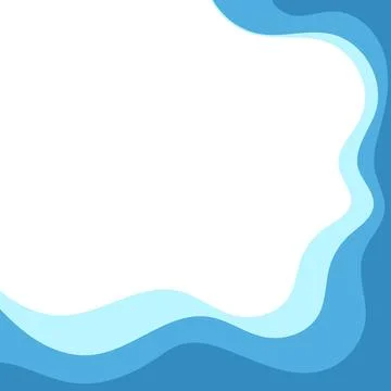 Sea wavy abstract frame background, Water waves, travel relax concept. Vector Illustrazione stock