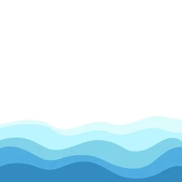 Sea wavy abstract frame background, Water waves, travel relax concept. Vector Stock Illustration