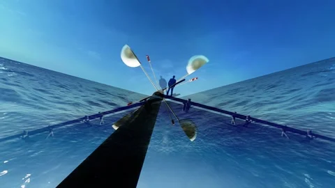 Sea weather vane pointing the direction and thinking person silhouette Stock Footage 295845137