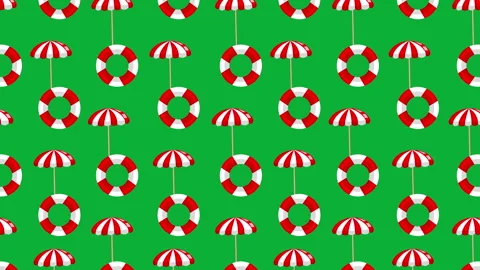 Sea wheel umbrella pattern render Video stock 242110038