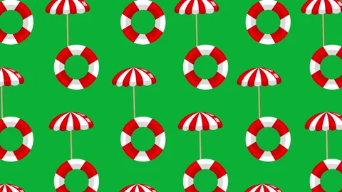 Sea wheel umbrella pattern render v2 스톡 동영상 242247325