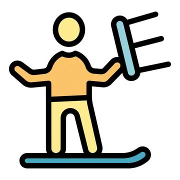 Sea wind surfing icon vector flat イラスト素材