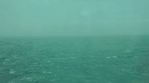 At sea from window of ferry sailing across ocean 動画素材 12411231