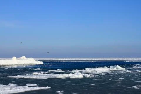 Sea in winter Stock Photos