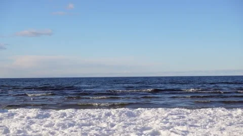 Sea on Wintertime Stock Footage 236421784