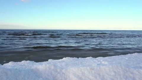 Sea on Wintertime Stock Footage 236421795