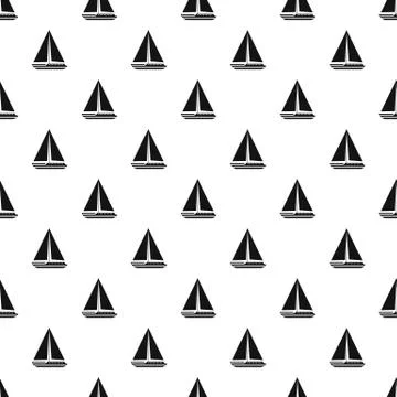 Sea yacht pattern, simple style Stock Illustration