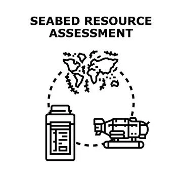 Seabed resource assessment analyzing underwater exploration data イラスト素材