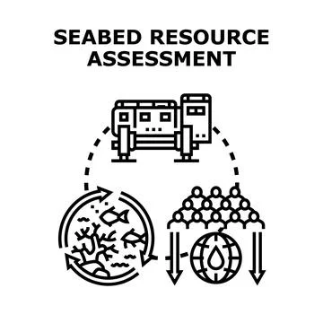 Seabed resource assessment process for environmental impact イラスト素材