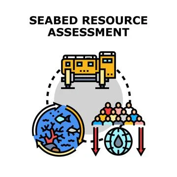 Seabed resource assessment process for environmental impact イラスト素材
