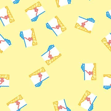 Seabed survey petroleum engineer vector seamless pattern Illustrazione stock