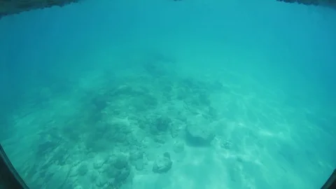 Seabed underwater from window view fish eye 2 Stock Footage 73340298