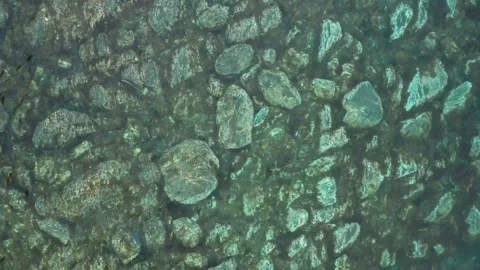 The seabed is visible through the water. Stock Footage 158327220