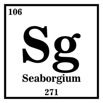 Seaborgium Periodic Table of the Elements Vector illustration eps 10 Illustrazione stock