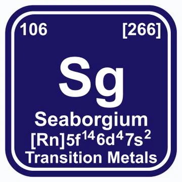 Seaborgium Periodic Table of the Elements Vector illustration eps 10 스톡 일러스트
