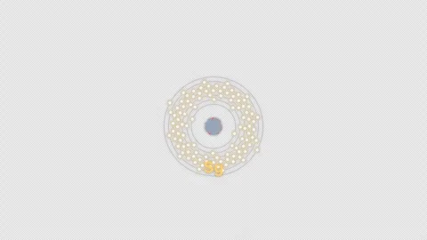 Seaborgium Sg Bohr Atom Model Clean No Text Animation Video Overlay Alpha 4K Stockbeeldmateriaal 339362676