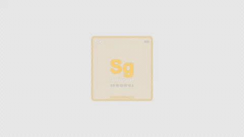 Seaborgium Sg Periodic Table Element Tile Labeled Animation Video Overlay Alpha Видео 339362426