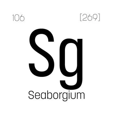Seaborgium, Sg, periodic table element Stock Illustration