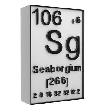 Seaborgium,Phosphorus on the periodic table of the elements on white blackg.. イラスト素材