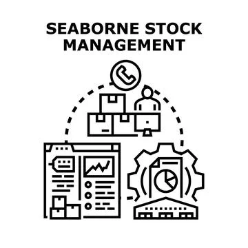 Seaborne stock management logistics system concept Stock Illustration