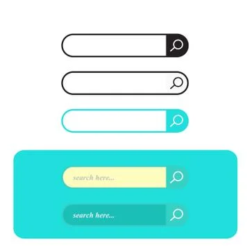 SeachaSearch bar set vector interface elements Stock Illustration