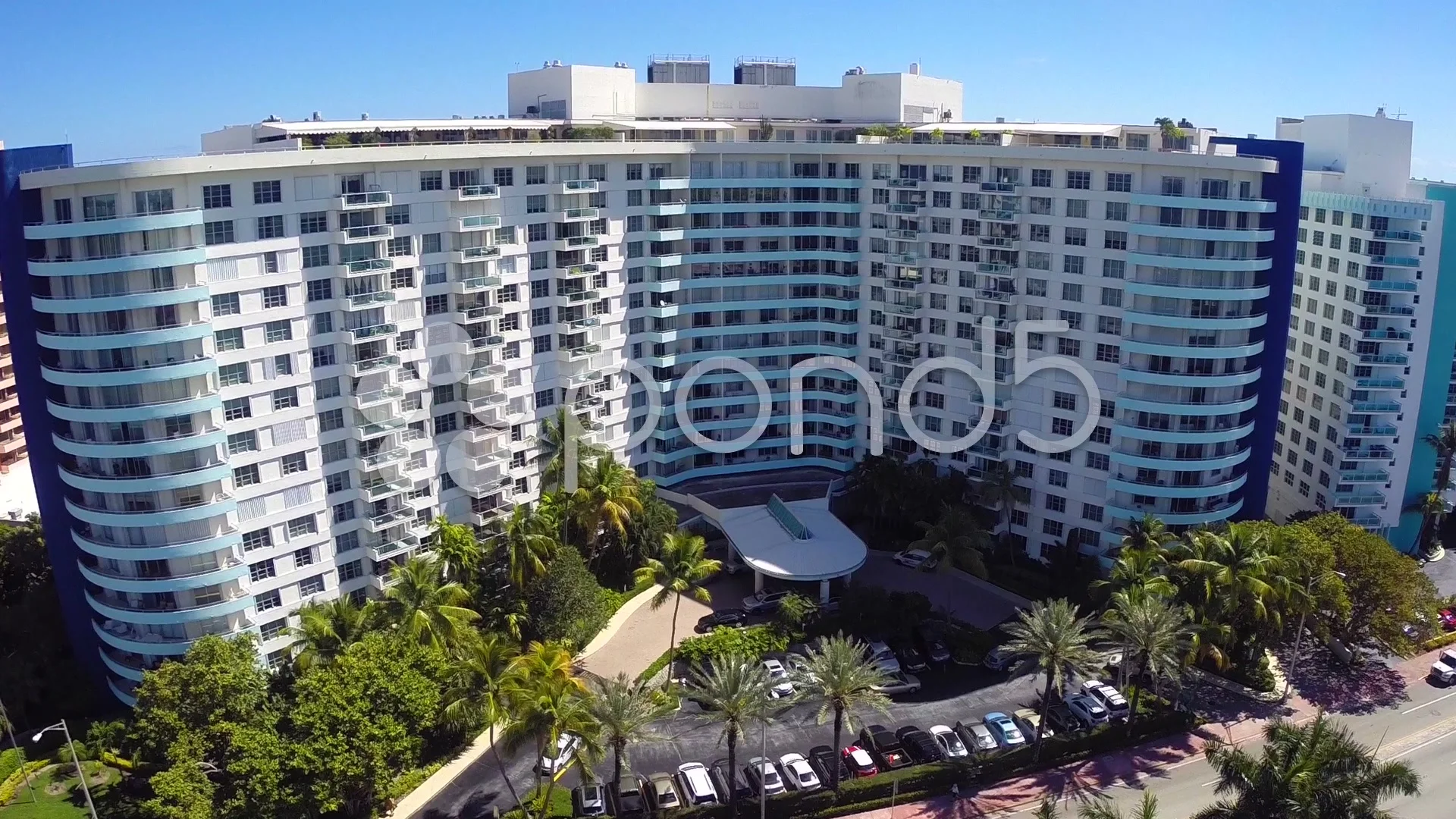 Seacoast Towers Miami Beach Aerial Elevation Video Footage 035842618