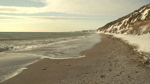Seacoast under the cliff. Stock Footage 52670650