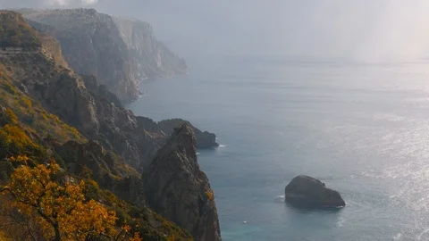 Seacoast View From High Cliffs. Fiolent. Stock Footage 108302239