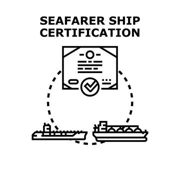 Seafarer ship certification global maritime compliance concept Illustrazione stock