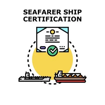 Seafarer ship certification global maritime compliance concept Illustrazione stock