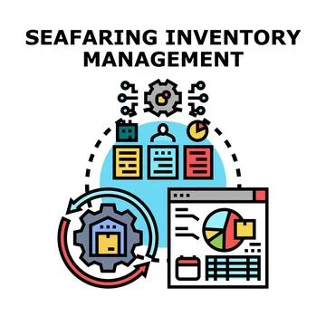Seafaring inventory management logistic supply chain concept イラスト素材