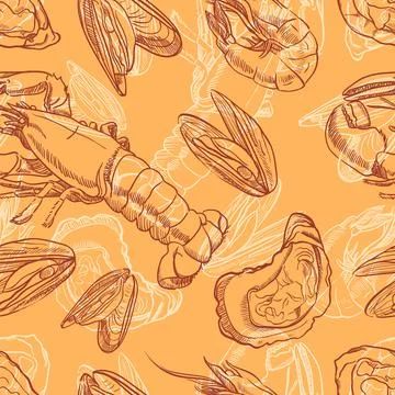 Seafood - 2 Stock Illustration