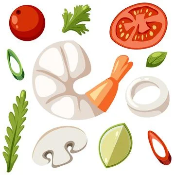 Seafood and Vegetables Seamless Pattern Illustrazione stock