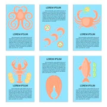 Seafood banners Stock Illustration
