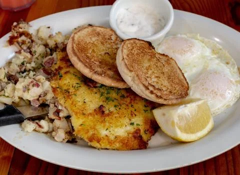 Seafood breakfast  plate 스톡 일러스트