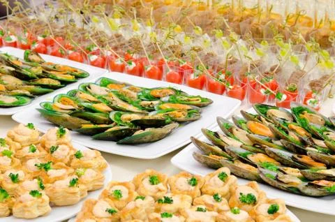 Seafood buffet Stock Photos