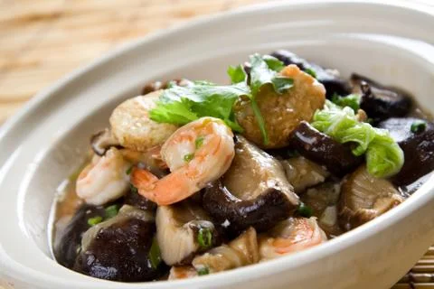 Seafood casserole Stock Photos