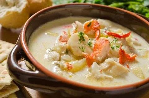 Seafood chowder Stock Photos