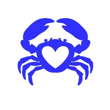 Seafood. Crab logo design inspiration love hearth shape vector illustration Stock Illustration