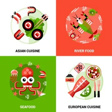 Seafood Design Concept Stock Illustration