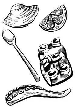 Seafood element Stock Illustration